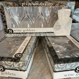 3 New Boxes Of Plastic 8oz Wine Goblets