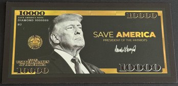 Trump Black And Gold Colored Bill