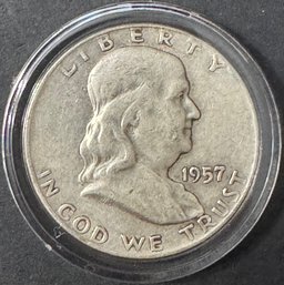 1957-D Ben Franklin Half Dollar