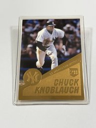 Danbury Mint 22kt Gold Leaf 1999 World Series NY Yankees Chuck Knoblauch Sealed