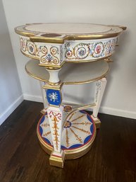 Round Intricate Accent Side Table