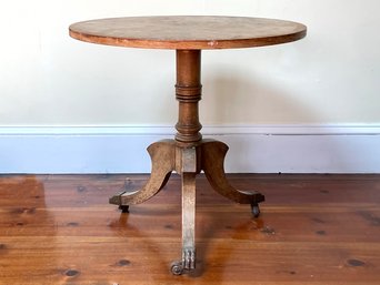 An Antique Tiger Maple Veneer Side Table