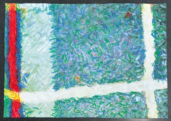 An Original Pastel On Paper - Closeup On Tartan Blanket, Unframed - D. Patron