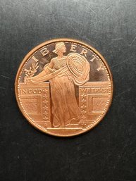 One AVDP Ounce .999 Fine Copper Round