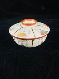 Vintage Kutani Small Rice Bowl W/ Cover