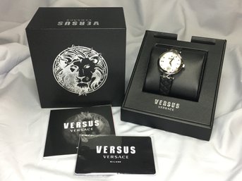 Lovely Brand New $495 Retail Price VERSACE / Versus Ladies Watch With Leather Strap - With Box / Card