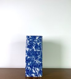 Vintage Chinese Blue And White Square Vase