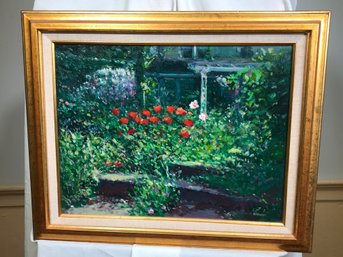 Original James Pascucci Painting - Oil On Board - Red Roses - Nicely Framed - SKU: 94-71182