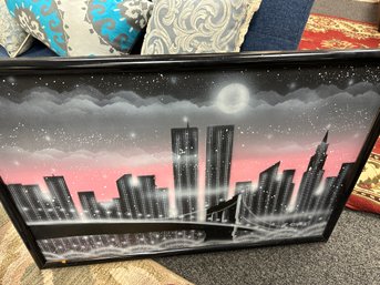 Signed New York Skyline  Signed R. Stinski