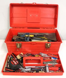 Plastic Tuff Toolbox. Full Of Tools.