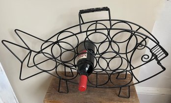 Mid Century Modern Wine Rack - Fish Shaped