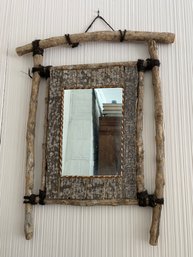 Wood Branches And Bark Adirondack Style Mirror