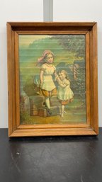 Welcome Home Girls 13x16in Copyright H Hallett Co 1880 Portland Me