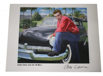 James Dean And His 49' Merc Poster By Chris Osborne