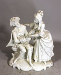 Fine White Blanc De Chine Porcelain Figure Of Courting Couple Dresden