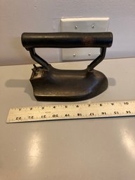 Antique Iron With Wooden Handle