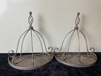 Pair Of Metal Wall Shelves