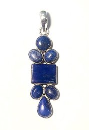 Beautiful Blue Lapis And Sterling Pendant