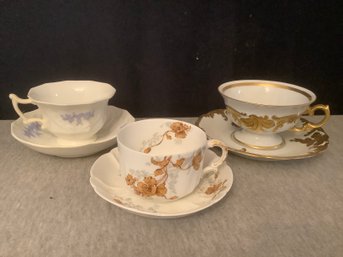 Tea Cup And Saucers Lot Of 3