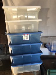 6 - Stackable 28 Qt Bins - 23' X 16.75 X 6'