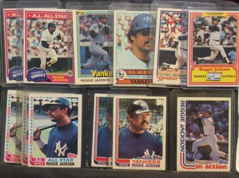 1979-1982 Topps-Donruss Reggie Jackson 12 Card Lot - K