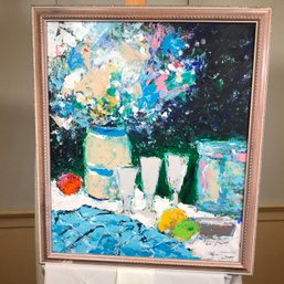 Original James Pascucci Painting - Lovely Floral Still Life - Bright Colors ! - SKU: 905-1047