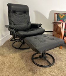 Chair Worx Faux Leather Recliner & Ottoman