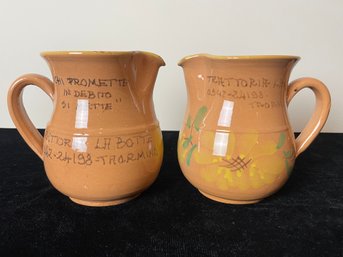 Pair Of Hand Painted Trattoria Mugs