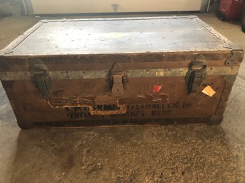 Lt Waller USMC Trunk - Authentic WWII