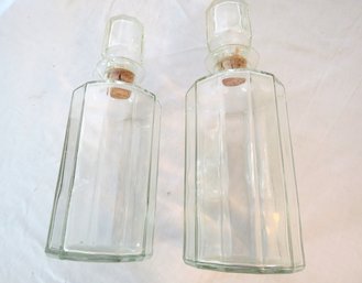 2 Mid-century Modern Bormioli Italian Wine Decanters