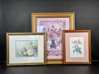 Three Pretty Still Life Floral Prints