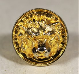 Castlecliff Gold Tone Lion Head Ring Size 6.5