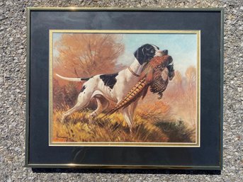 Roberto Lemmi, Spaniel With Pheasant, Framed Hunt Print