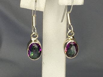 Wonderful Brand New Sterling Silver / 925 With Alexandrite - Very Pretty Pair - Brand New Never Worn - Nice !