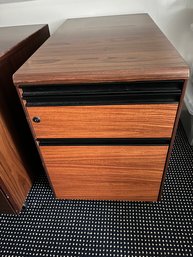 Mobile Two Drawer Wood Veneer Office Cabinet  With Wheels And File Area