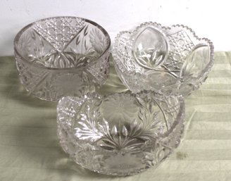 Lot Of Three Cut Lead Glass