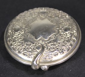 1980s Silver Plate Fancy Ladies Compact