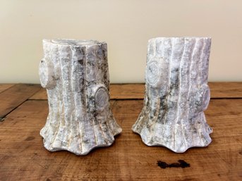 Hand Carved Alabaster Tree Root Bookends