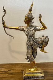 Intricate  Brass Sculpture Of LORD RAMA The ARCHER