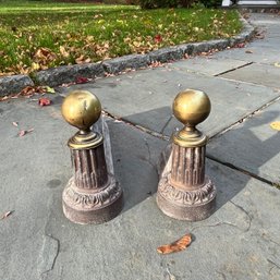 A Pair Of Brass & Metal Log Holders