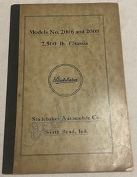 Studebaker Model No. 2006 And 2008 Parts Booklet