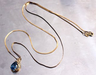 A Vintage Tourmaline And 14K Gold Necklace