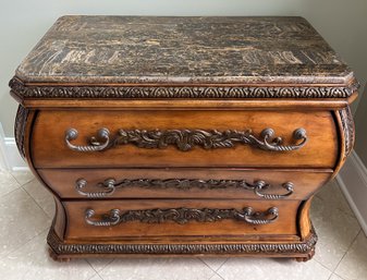 French Bombe Chest With Marble Top