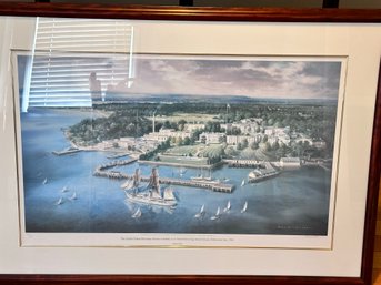 Large Very Nice Framed Limited Edition Print - Robert Back No. 352 Of 950 US Merchant Marine Academy