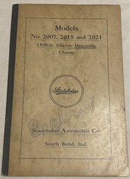 Studebaker Model No. 2007, 2015 And 2021 Parts Booklet