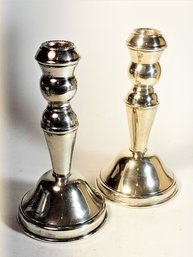 Pair Of Sterling Silver Candlestick Holders NOT WEIGHTED 171.8 Grams