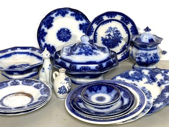 A Large Selection Of Vintage And Antique British Transferware