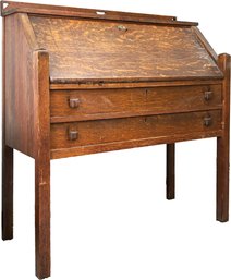 An Antique Mission Oak Secretary Desk By The Cron-Kills Furniture Company, Piqua, Ohio