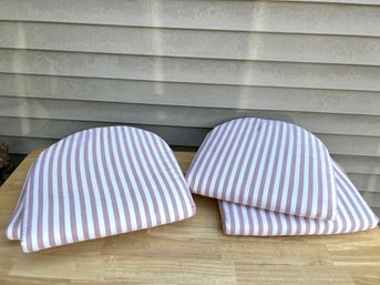 Set Of Four Candy Striped Patio Seat Cushions