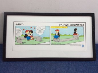 FRAMED NANCY COMIC PRINT BY ERNIE BUSHMILLER WITH COA